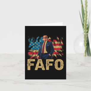 Cartão Engraçado Trump Fafo, Y2k Fafo Trump American Flag