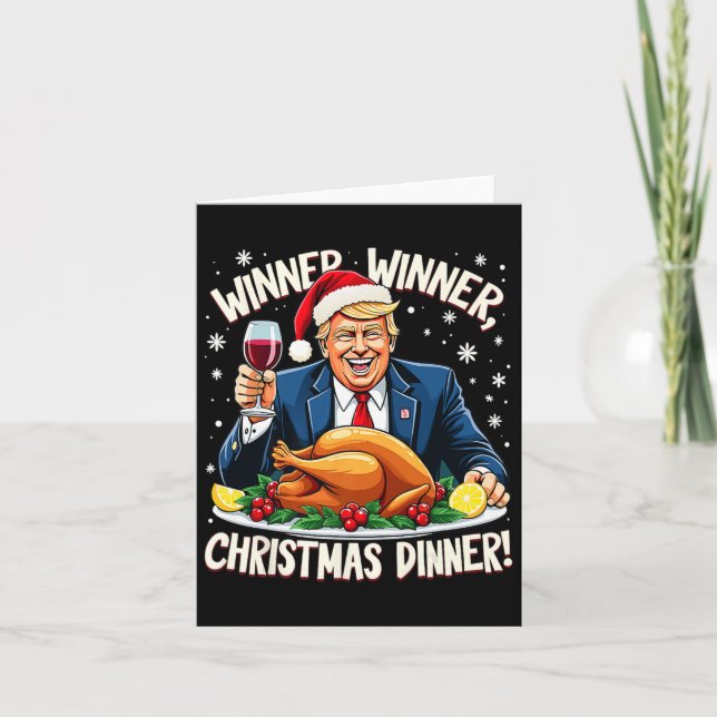 Cartão Engraçado Vencedor do Trump Janto de Natal Xmas Me (Frente)