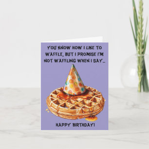 Cartão Engraçado Waffle Birthday Mensagem de Aniversário 