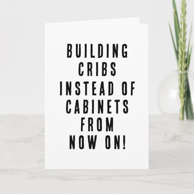 Cartão Engraçado Woodworker Gravidez Anunciante (Frente)