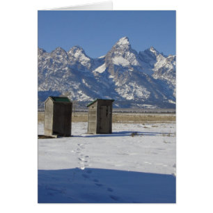 Cartão Engraçado Wyoming Outhouse Deluxe Todas Ocasião