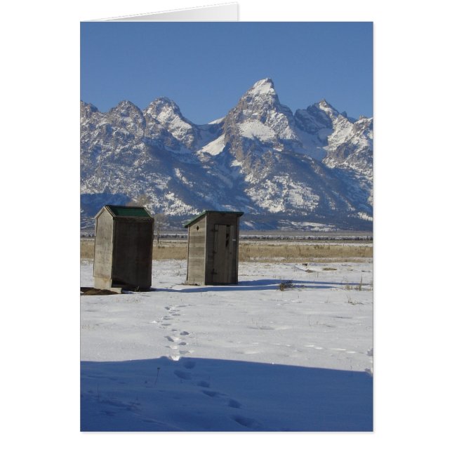 Cartão Engraçado Wyoming Outhouse Deluxe Todas Ocasião (Frente)
