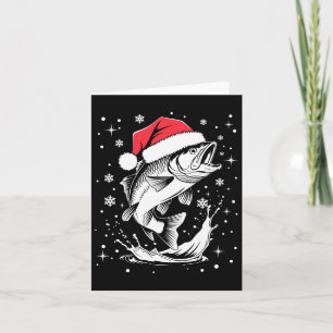Cartão Engraçado Xmas Santa Hat Pesca Natal