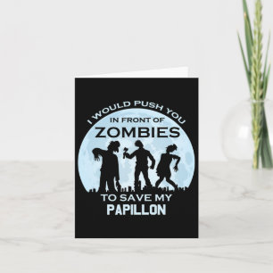 Cartão Engraçado Zombie Halloween Pet Papillon