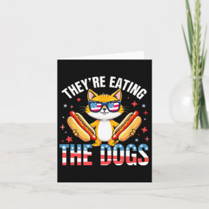 Cartão Engraçados Estão Comendo Os Cães Os Gatos
