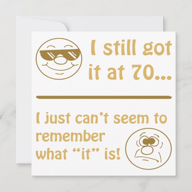 Cartão Engraçados Rostos 70 de Aniversário Presentes (Frente)