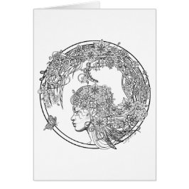 Cartão enigmático da coloração da flor DIY por