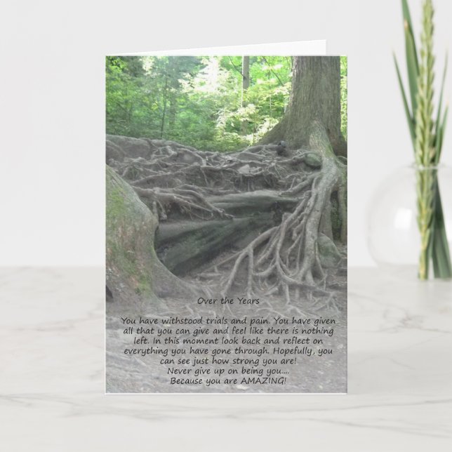 Cartão enraizado do incentivo da árvore da força (Frente)