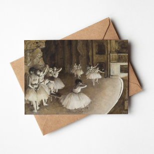 Cartão Ensaio do balé no Palco   Edgar Degas