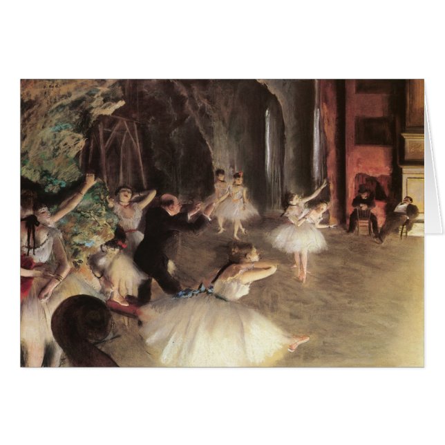 Cartão Ensaio no Palco por Edgar Degas (Frente Horizontal)