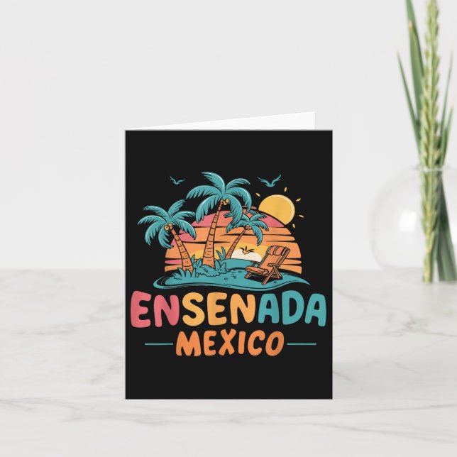 Cartão Ensenada Mexico Tropical Sunset Beach Souvenir Vac (Frente)