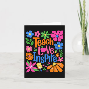 Cartão Ensinar Amor Inspira Professora Flor Primeiro Dia 