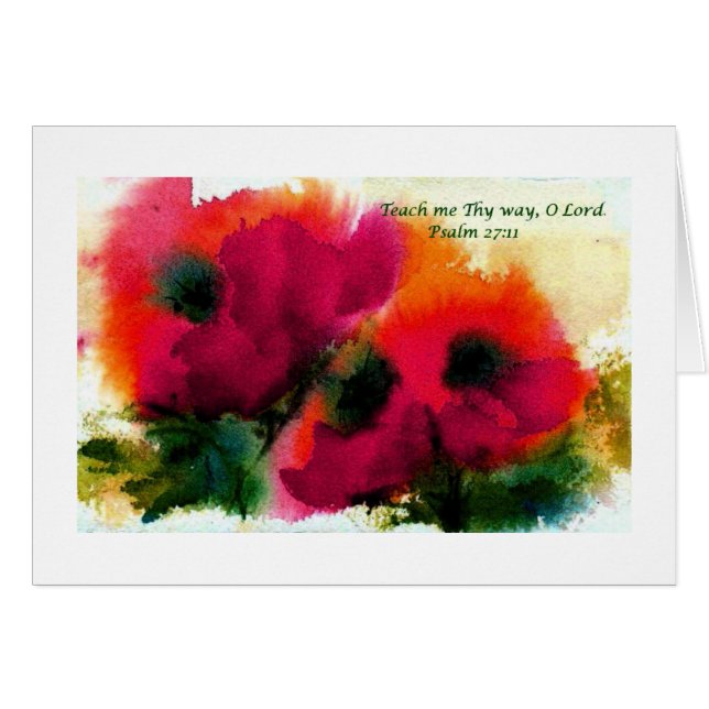 Cartão Ensine-me Thy 27:11 do senhor Salmo   da maneira O (Frente horizontal)