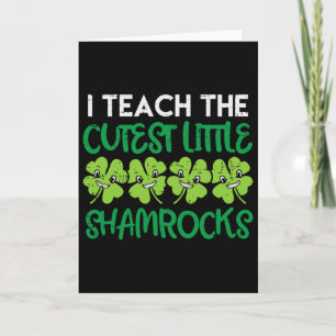 Cartão Ensine os mais fofos trevos de shamrocks St Patric