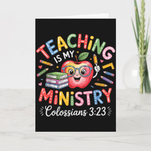 Cartão Ensino É Meu Ministério Design de Professor Cristã