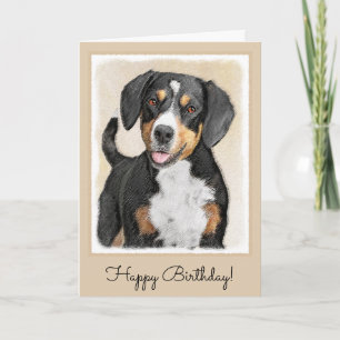 Cartão Entlebucher Mountain Dog Painting - Arte Original