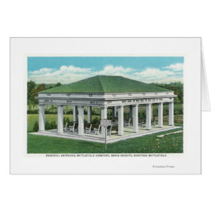 Cartão Entrada Memorial na Vista do Cemitério de Battlefi