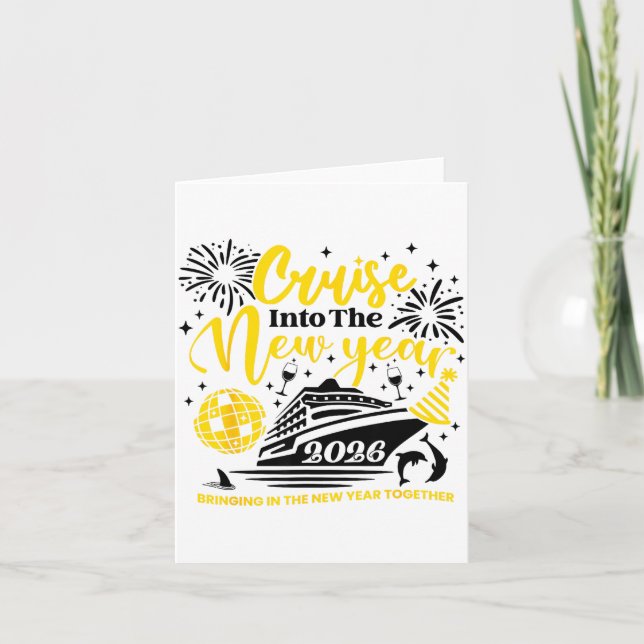 Cartão Entrando no Ano Novo 2026 Feliz Ano Novo 202 (Frente)