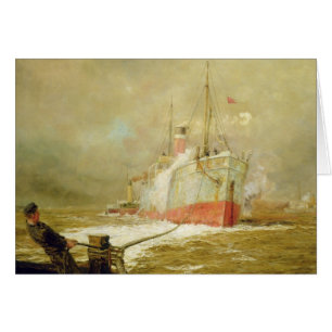 Cartão Entrando um navio de carga