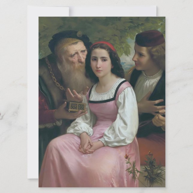 Cartão Entre Riqueza e Amor (por Bouguereau) (Frente)