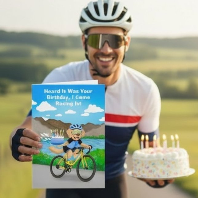 Cartão Entrega de Bolo de Aniversário de Bicicleta de Cac (Criador carregado)