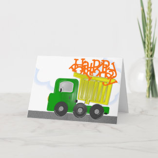 Cartão Entrega de Caminhão - Aniversário Amarelo