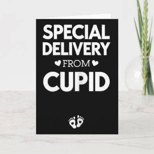 Cartão Entrega Especial do Cupido Adorável Dia dos Namora
