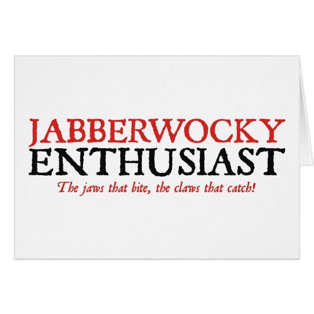 Cartão Entusiasta de Jabberwocky (Frente Horizontal)