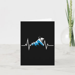 Cartão Entusiasta de Skiting Heartbeat de Esqui Alpino