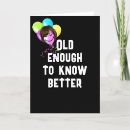 Cartão Envelhecer Humor Com Balões