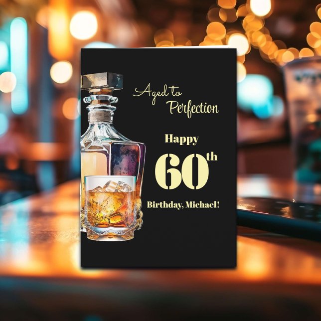 Cartão Envelhecido à Perfeição Whiskey de Aniversário de  (Criador carregado)