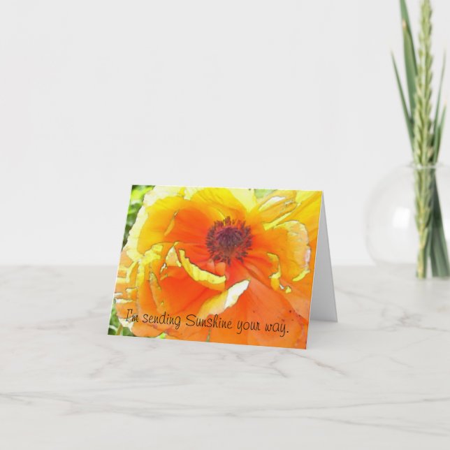 Cartão Enviando a luz do sol sua maneira (Frente)