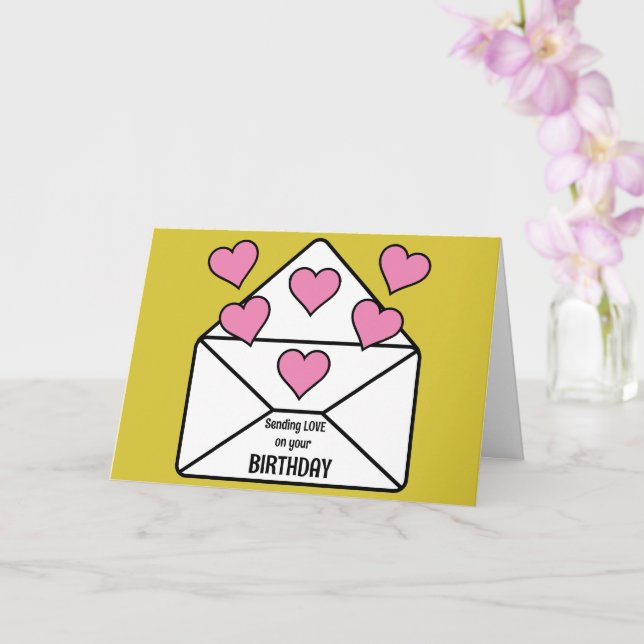 Cartão Enviando Amor Aniversário  (Orquídea)