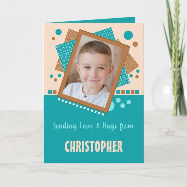 Cartão Enviando fotos marrom do amor e abraços (Frente)