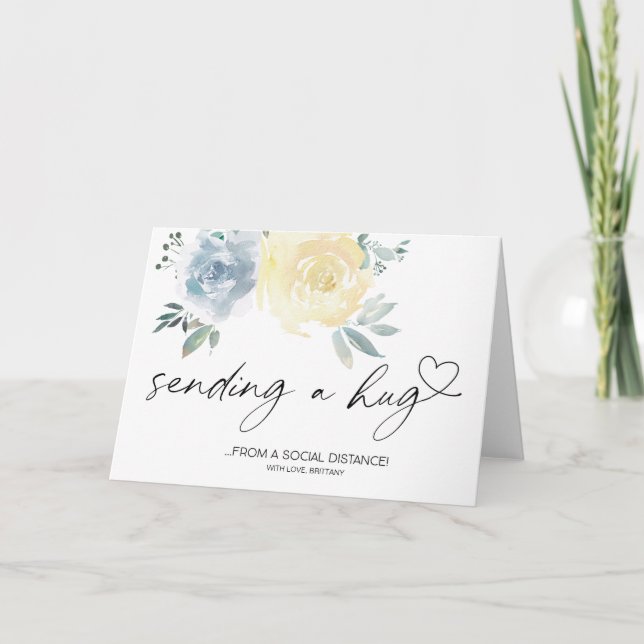 Cartão Enviando Hugs Quarantine Srta. (Frente)