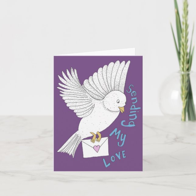 Cartão Enviando Meu Pássaro do Amor (Frente)