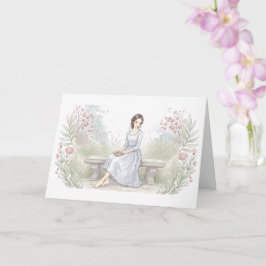 Cartão Enviando Paz a Você - Leitora do Jardim de Aquarel