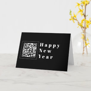 Cartão Envie seu próprio código QR Feliz Ano Novo