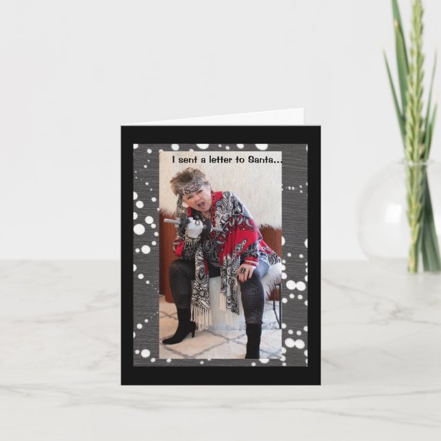 Cartão Enviei uma carta aos Papais noeis para um terno de (Frente)