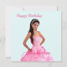 Cartão Envio Fácil de Foto Adicionar Nome Feliz Aniversár