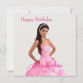 Cartão Envio Fácil de Foto Adicionar Nome Feliz Aniversár