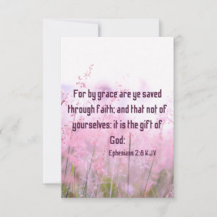 Cartão Ephesianos 2:8 KJV - Bíblia Escritura de saudação