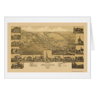 Cartão Ephrata, mapa panorâmico do PA - 1887
