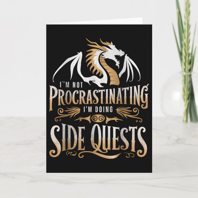 Cartão Epic Gamer Fantasy Adventure Apparel Doing Side Qu (Frente)