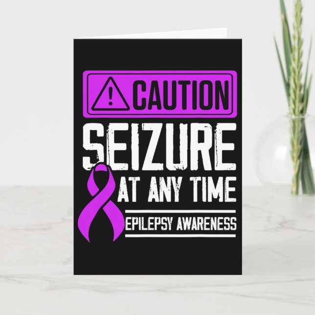 Cartão Epilepsy Awareness Seizure Epileptic Warrior Survi (Frente)