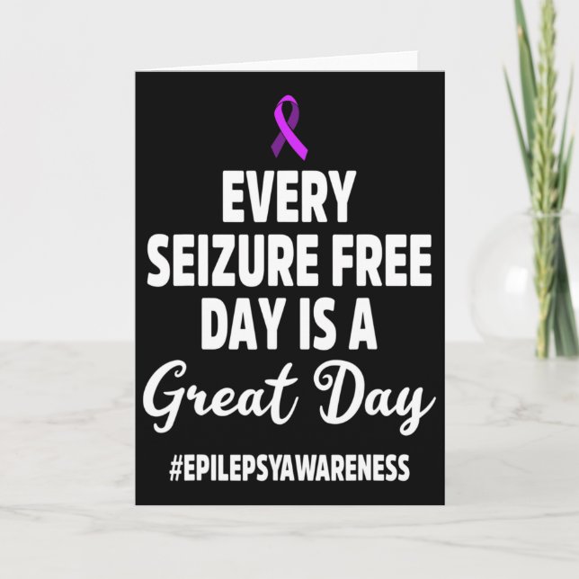 Cartão Epilepsy Awareness Seizure Free Epileptic Warrior  (Frente)