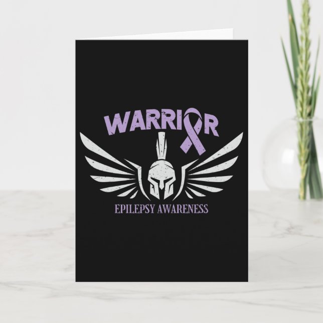 Cartão Epilepsy Awareness Warrior Ribbon  (Frente)