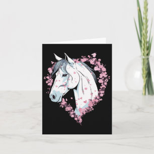 Cartão Equestrian Horse Cherry Blossom Horseback Andar