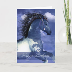 Cartão Equine Birthday Card North American Indian Style