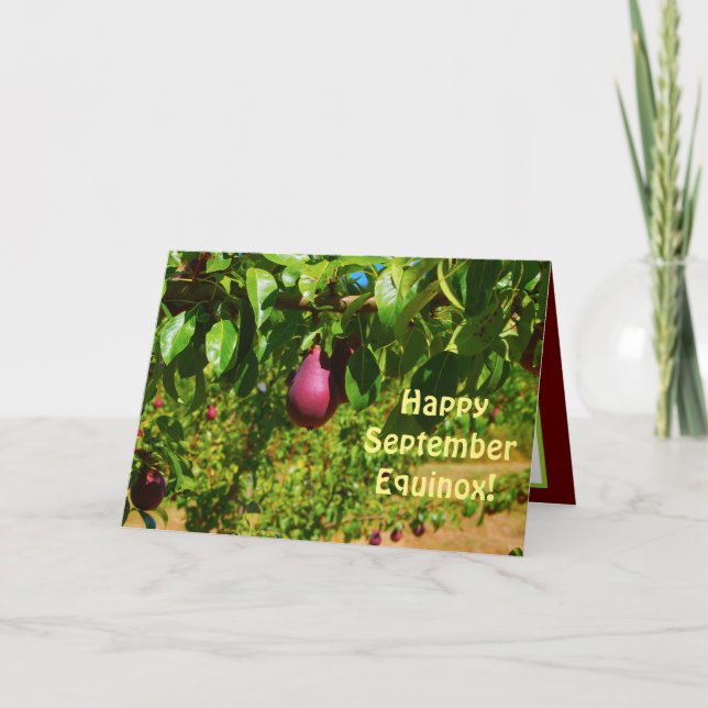 Cartão Equinócio de setembro, Orquídea Prepara Saudação (Frente)